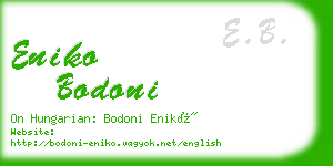 eniko bodoni business card